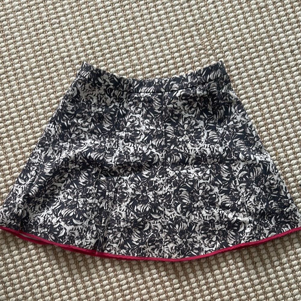 Club Monaco Floral Black and White Skirt 0